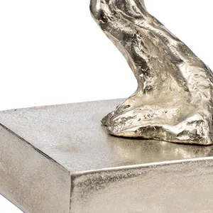 Sculpture en métal artisanale, art abstrait moderne, statue pour la décoration intérieure de maison design, lion plaqué or en aluminium, galaxie - Product Image 6