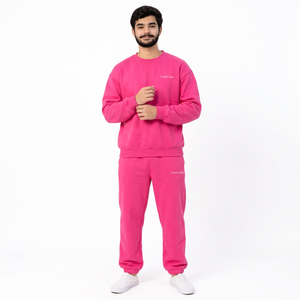 Ensemble survêtement pour homme, sweat-shirt à col rond violet et pantalon de jogging - Product Image 5