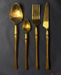 Couverts de luxe en acier inoxydable, vaisselle personnalisée, décoration de mariage, couleur or, compatibles lave-vaisselle, durables, pour restaurants, hôtels, mariages - Product Image 1