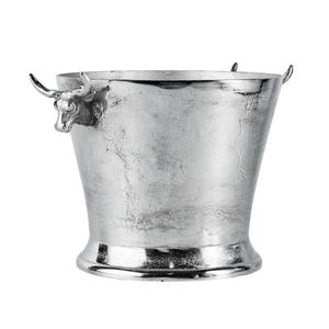 Refroidisseur à vin rond en métal argenté avec poignée, nouveau design, accessoires de bar, seau à glace pour champagne - Product Image 3