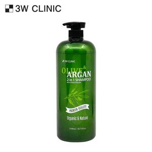 Champú Orgánico 2 en 1 para el Cabello con Aceite de Oliva y Argán 3W Clinic, 1500 ml, Líquido Hidratante para Aplicación Capilar - Product Image 1