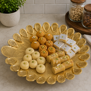 Bol de service décoratif en laiton SHUBHAM en forme de paon, plateau pour mithai, fruits secs, chocolat, pour mariage, anniversaire et cadeaux - Product Image 6