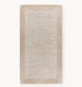Tapis moderne en laine et viscose tufté à la main avec bordure à motifs, tapis fait main pour salon, chambre et hôtel - Product Image 4