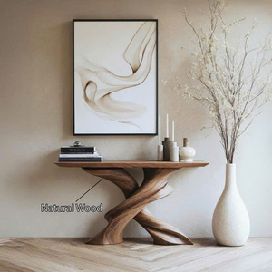 Luxali Eco-Friendly Durable Handmade Natural Solid Saman Wood Modern Farmhouse Living Room <b>Narrow</b> Console <b>Table</b> Home Decor Made - Product Image 6