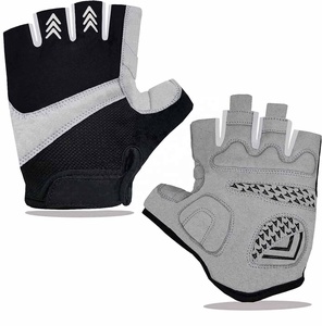 Gants de cyclisme mi-doigts orange et gris en polyester et coton, unisexes, d'été, à enfiler, respirants, en maille, pour le cyclisme - Product Image 6