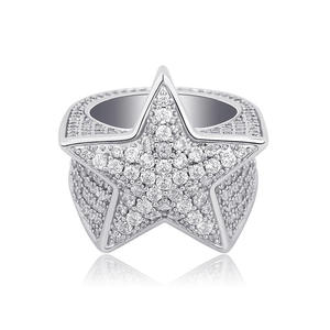 High Demand Star Shape <b>Cocktail</b> <b>Ring</b> Women's Rose <b>Gold</b> Plated Cubic Zirconia Micro Pave Glam Style Daily Party Jewelry For Sale - Product Image 5