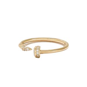 แหวนหมั้นเพชรธรรมชาติหรูหราแฟชั่น,แหวนเปิดวินเทจหรูหรา14K แหวนทองดีไซน์ไม่เหมือนใคร - Product Image 1