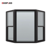 Fenêtres en baie de style américain avec cadre en aluminium et acier, double vitrage trempé, fenêtre sur mesure