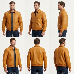 ProudFlex Premium Quality Faux Leather <b>Jacket</b> Casual Zipper Outerwear Comfortable Daily Fashion Apparel Regular Fit - Product Image 5