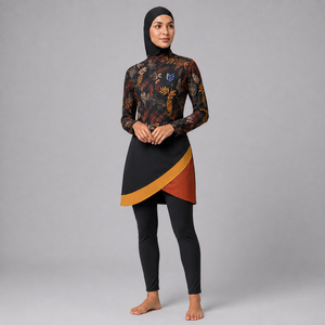 Ensemble de burkini modeste pour femmes, couvrant entièrement le corps, maillot de bain musulman, séchage rapide, respirant, logo personnalisé, vente en gros, burkini de haute qualité - Product Image 3
