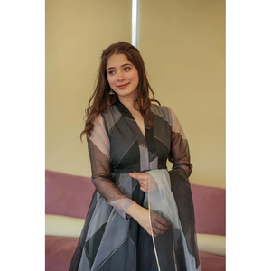 <b>BLACK</b> FOIL <b>WORK</b> DUPATTA SET - Product Image 6