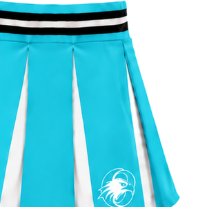 Jupe plissée bleu cyan pour femme, taille haute, uniforme d'équipe athlétique, performance de danse, entraînement, compétition - Product Image 4