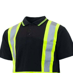 Soban Custom Yellow Hi Vis Polyester Polo Shirt Reflective Safety Workwear Quick Dry CE Certified Short <b>Sleeve</b> Unisex - Product Image 4