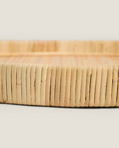 Premium Natur-Rattan-Serviertablett mit vertikalen Stäben und ergonomischen Griffen für Hotelbedarf - Product Image 4