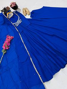 Nouvelle Robe Longue de Soirée Ethnique pour Femme, Sans Plis, Réversible, avec Veste et Ensemble Dupatta, Idéale pour Toutes les Saisons - Product Image 4