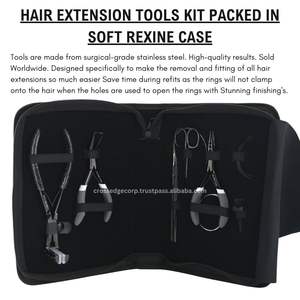 Kit complet d'outils d'extension de cheveux pour perles, boucle de traction et crochet, kit d'outils de coiffure pour la trame, pinces pour perles, aiguilles et ciseaux à coudre - Product Image 5