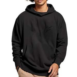 Vente en gros de sweats à capuche unis, oversize, en coton, pour hommes, design minimaliste, en gros, USA - Product Image 5