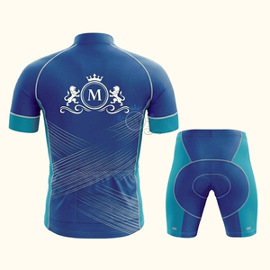 Conjunto de Jersey de Ciclismo para Hombre, Azul Turquesa con Logotipo Estampado, Transpirable, de Poliéster, para Bicicleta de Carretera, Diseño Personalizado para Adultos - Product Image 2