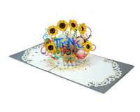 Arte en papel hecho a mano flor gracias tarjetas 3D bajo petición personalizada hecho en Vietnam HMG al por mayor