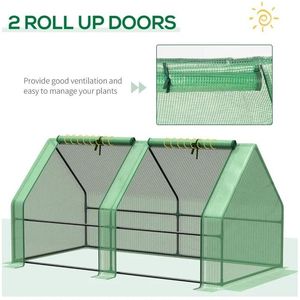 Serra da Giardino Portatile Mini per Esterni con Grandi Porte a Cerniera 6 X 3 X 3, Copertura a Tunnel in PE Verde Resistente all'Acqua e ai Raggi UV - Product Image 6