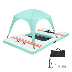 Plataforma Flotante Inflable de 10 x 6 Pies, Tapete de PVC Antideslizante con Bolsa de Transporte - Product Image 1