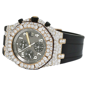 Montre à quartz pour homme en acier inoxydable, style hip-hop, luxe, avec diamants Moissanite VVS, bracelet de 20 mm - Product Image 4