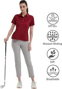 Packs de polos pour femmes en coton à 3 boutons, manches courtes, hauts élégants, chemises professionnelles en coton et polyester, polos de golf pour femmes - Product Image 3