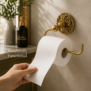Antique Brass Toilet <b>Paper</b> Holder Wall Mounted Bathroom <b>Tissue</b> Roll Holder Vintage Floral Decorative durable Bathroom Accessory - Product Image 3