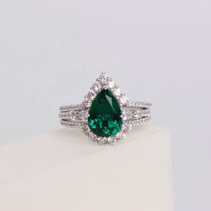 Anillo de Compromiso Vintage con Halo de Gema Esmeralda Verde Intenso en Plata de Ley 925 para Mujer, Joyería <span class=keywords><strong>Destiny</strong></span> <span class=keywords><strong>2022</strong></span> - Product Image 5