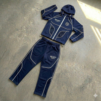 Ensemble de survêtement décontracté personnalisé coupe-vent 2 pièces pour homme, idéal pour la gym et le fitness, grandes tailles