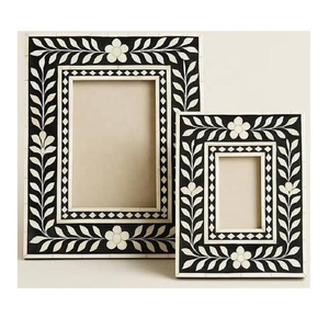 Marco de fotos con incrustaciones de hueso con patrón Floral hecho a mano, marco de imagen de Color azul cielo, marco de decoración para sala de estar para decoración del hogar - Product Image 4