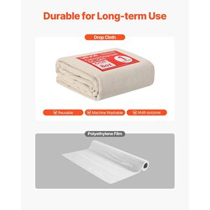 Telo Protettivo Multiuso in Tela 4x12 ft, 8oz, per Pittori, Protezione di Mobili e Pavimenti, Eleganti Coperture per Mobili da Pittori - Product Image 5
