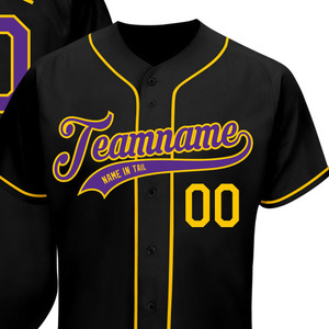 Camiseta de Béisbol Personalizada por Sublimación, OEM, 100% Poliéster, Informal, con Botones al Frente, Nombre del Equipo, Número, Ropa Deportiva - Product Image 2