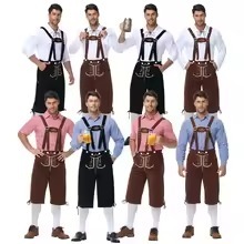 Conjunto de Disfraz Bávaro Alemán para Hombre, para Oktoberfest, Fiesta de Halloween, Festival de Cerveza, Traje Tradicional Alpino, Pantalones Cortos Sólidos para Eventos - Product Image 4