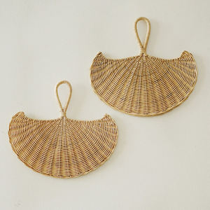 Decoración de pared con abanicos de ratán, ideas de estilo boho para paredes, abanicos tejidos sostenibles de buena calidad. - Product Image 5