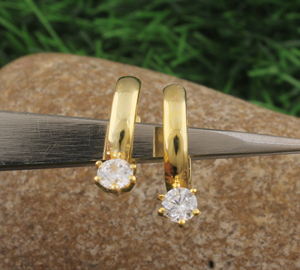 Luxury Gold Plated Drop <b>Earrings</b> AAA CZ Stone Bridal <b>Wedding</b> <b>Earring</b> Bridal And Party Jewelry - Product Image 2