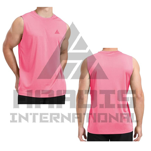 Camiseta sin Mangas de Hombre, Tejida a Crochet, Informal, Cómoda y Transpirable, de Alta Calidad, Servicio OEM, 100% Poliéster, Cuello Redondo, Haadis International - Product Image 1