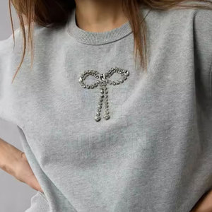 Sweat-shirt élégant pour femmes avec strass, en coton, tendance, mode quotidienne - Product Image 5