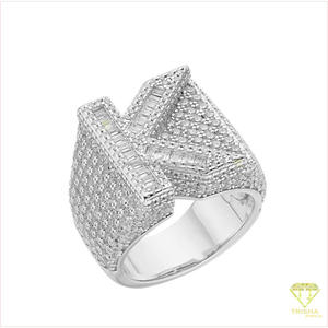 Bague en moissanite à cadre entrelacé de créateur avec argent sterling 925 pour bijoux de mode masculins de luxe - Product Image 2