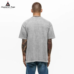 เสื้อยืดแขนสั้นคุณภาพสูง ผ้าฝ้าย 100% ทรงหลวม สไตล์ย้อมสีเอซิด สำหรับผู้ชาย พร้อมสกรีนโลโก้ตามสั่ง - Product Image 6