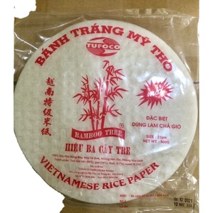 Papier de riz blanc séché Banh Trang Re 18cm, qualité supérieure, pour rouleaux de printemps, certifié Halal, naturel, 24 feuilles - Product Image 6