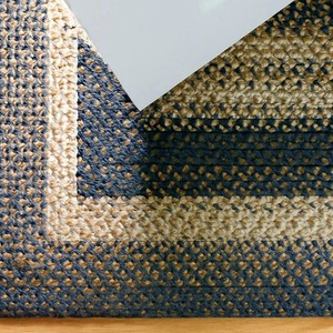 Farmhouse Braided Jute Rug Rectangle Striped Non-Slip Rubber Backing <b>Kitchen</b> Floor <b>Mat</b> Area Rug Home Decor - Product Image 2