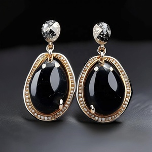 Beautiful Handmade 925 Sterling Silver <b>Black</b> <b>Onyx</b> Gemstone Drop <b>Earrings</b> Elegant Fashion Jewelry at Wholesale Price - Product Image 2