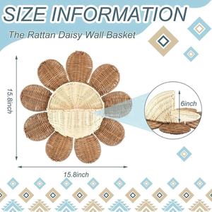 Best Selling Eco-Friendly Seagrass Wall <b>Shelf</b> Creative Sunflower Wall Decor for Nursery Kids Room Vietnamese Brand Wholesale - Product Image 3