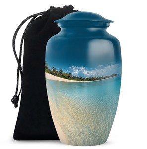 โกศบรรจุอัฐิสำหรับผู้ใหญ่ชาย  แบบตกแต่งชายหาด เป็นมิตรกับสิ่งแวดล้อม ทนทาน ความจุ 220 คิวบิกอินช์ สำหรับงานศพและฌาปนกิจ - Product Image 3