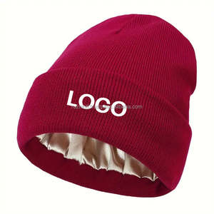 Gorro de satén de invierno con diseño de punto, gorro forrado suave y cálido, estilo callejero para mujeres y hombres, gorros cómodos de moda 2025 - Product Image 3