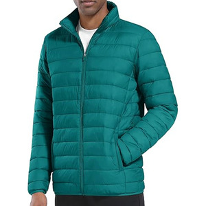 Blousons matelassés d'hiver chauds et imperméables avec capuche, style streetwear, 100 % nylon, col montant, logo frontal, unisexe - Product Image 1