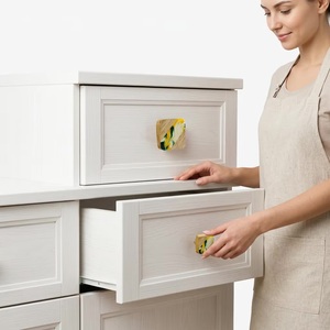 European Luxury Modern Design Resin Brass Wood Drawer <b>Door</b> Cabinet Knobs Pull Handle Kitchen Bathroom Bedroom Wardrobe Dresser - Product Image 3