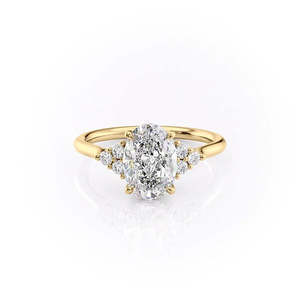 Anillo de Plata de Ley S925 con Tres Diamantes Ovalados de Moissanita, Regalo de Cumpleaños para Mujer - Product Image 1