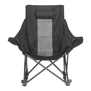 Sedia a dondolo pieghevole portatile per campeggio, resistente, con portabicchieri e tasca, supporta 102 kg per avventure all'aperto - Product Image 6